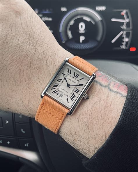 cartier tank must xl strap size|cartier tank nato strap.